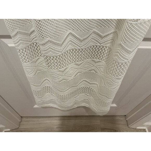 Sandra Darren Maxi Dress See Measurements Off White Beaded Neck Line Lace Lined - Picture 6 of 14